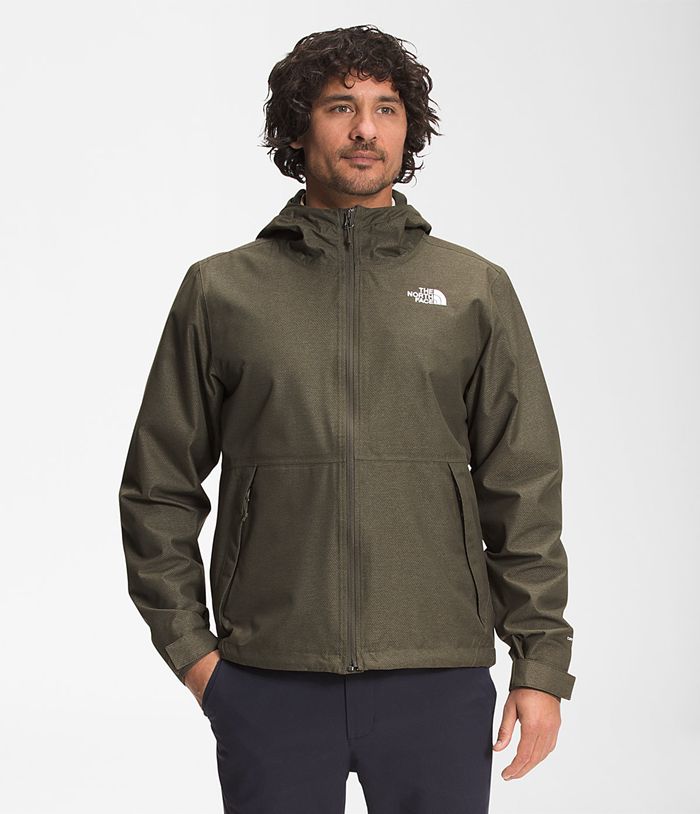 Casaca Impermeable The North Face Hombre Printed Novelty Millerton Verde Oscuro - Peru 32714RUAQ